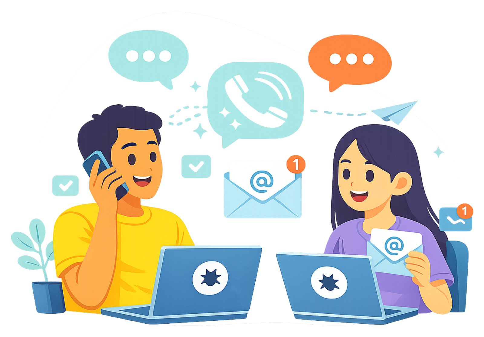 Dos personas conversando sobre QA frente a un ordenador